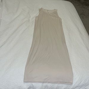 Full length tan loose dress